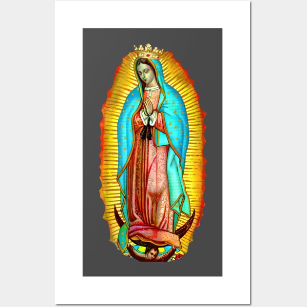 Our Lady of Guadalupe Zarape Virgin Mary Catholic Saint Wall Art by hispanicworld